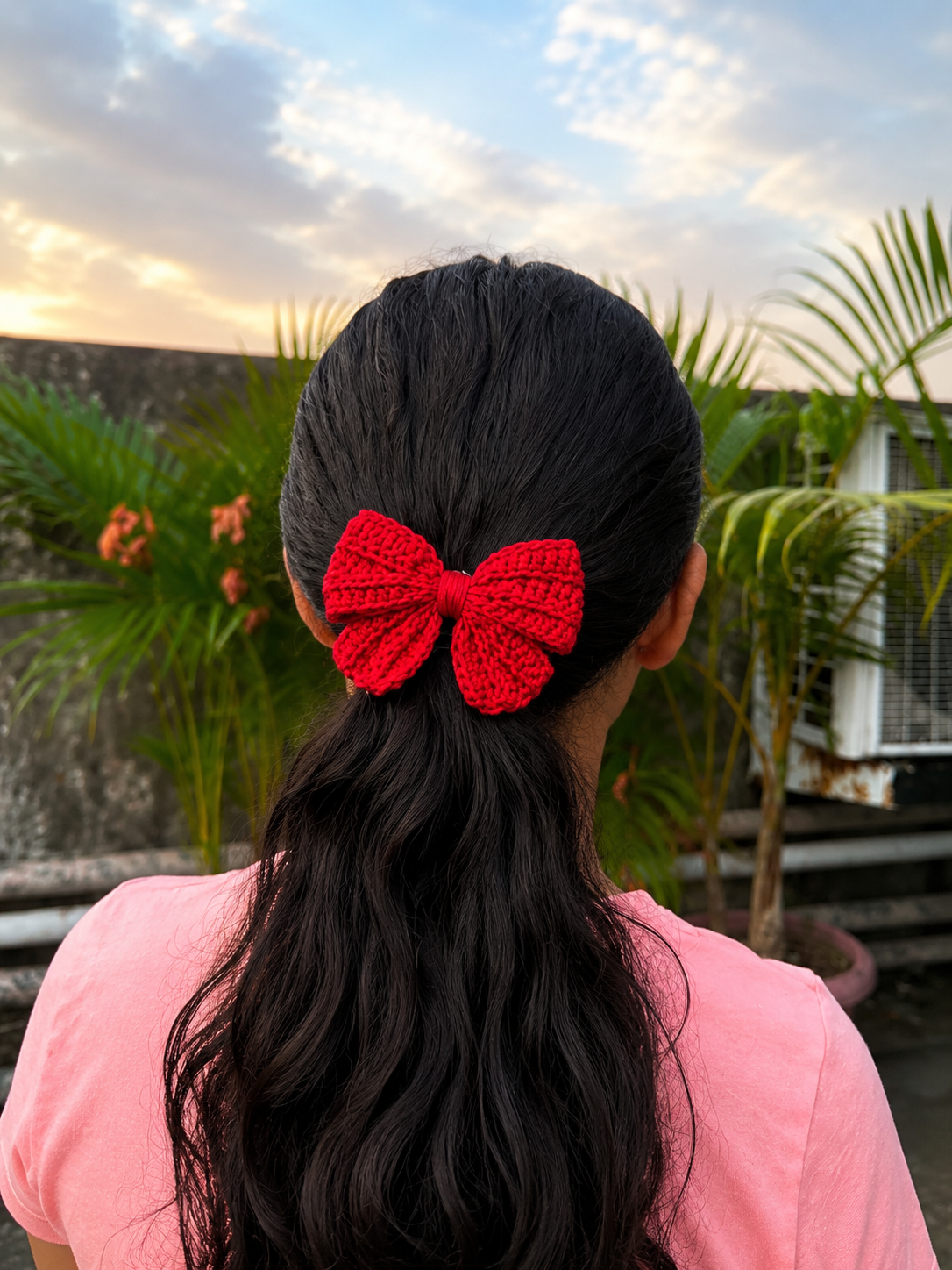 Crochet Bow Hair Clip
