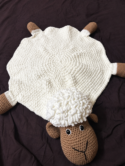 Customisable handmade crochet baby rug crafted from premium yarn, designed for nursery décor, baby play areas, milestone photography, and personalized baby room styling.